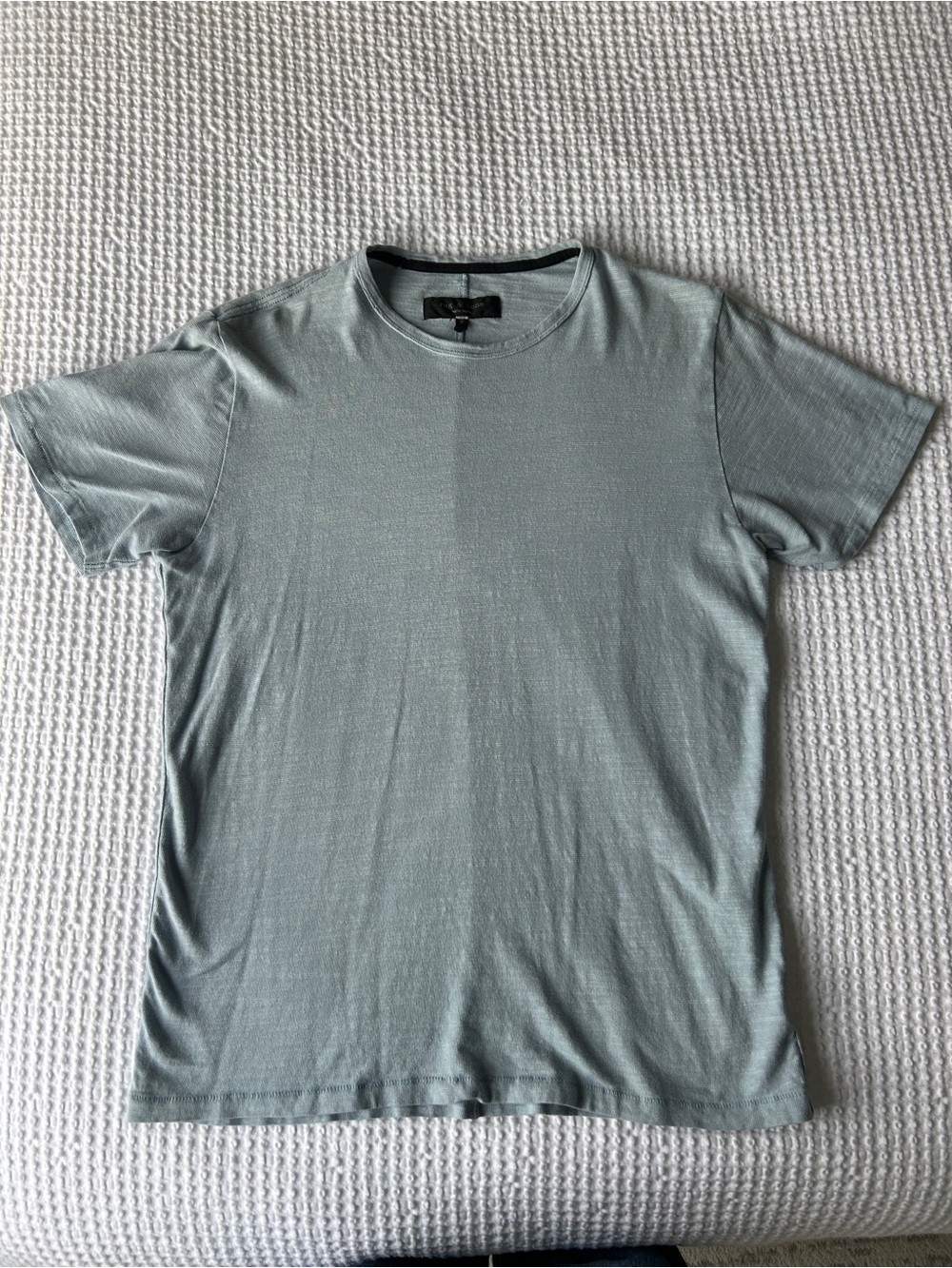 Men's Rag & Bone Crew Neck T-Shirt in Light Blue-Green